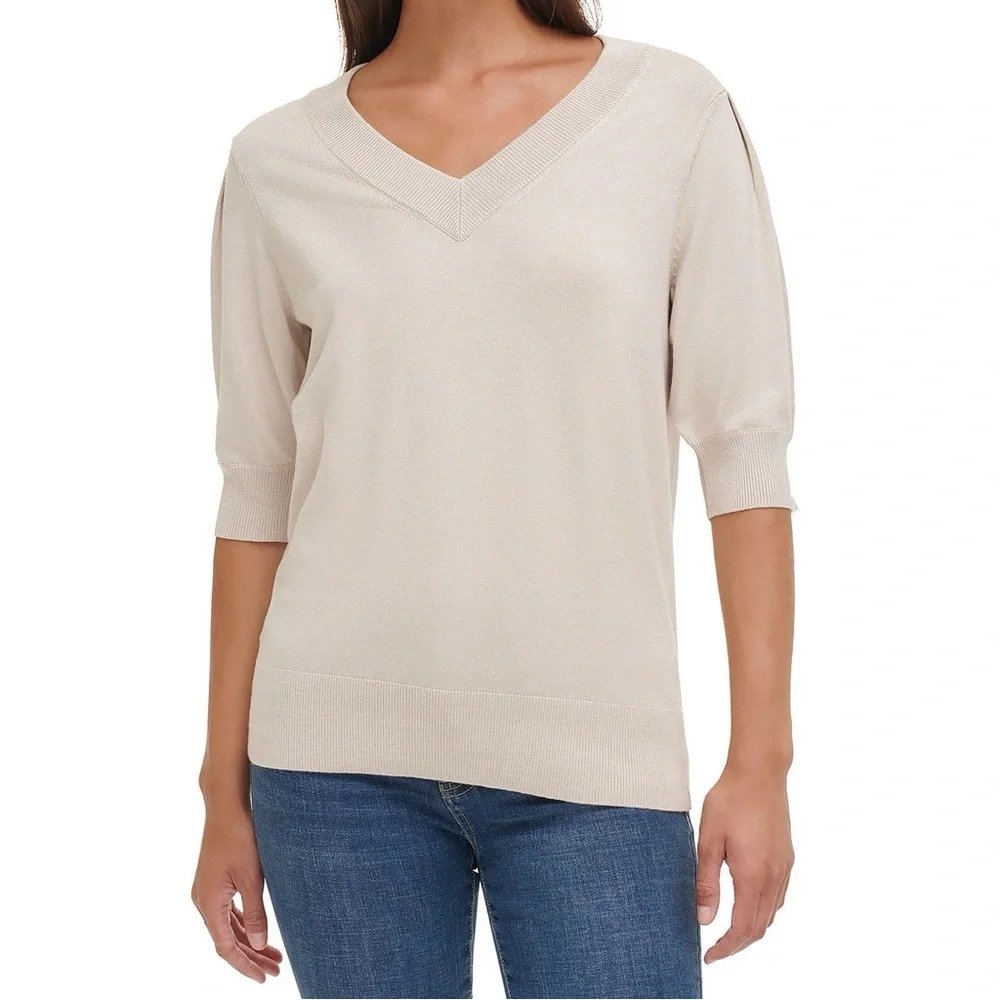 🆕 Women’s DKNY Puff Sleeve Sweater - Picture 2 of 10